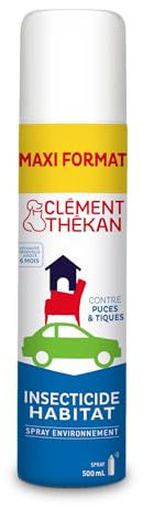 Clément Thékan Insecticide Habitat - Spray Environnement - Anti-puces et antitiques pour la Maison - 500 ML