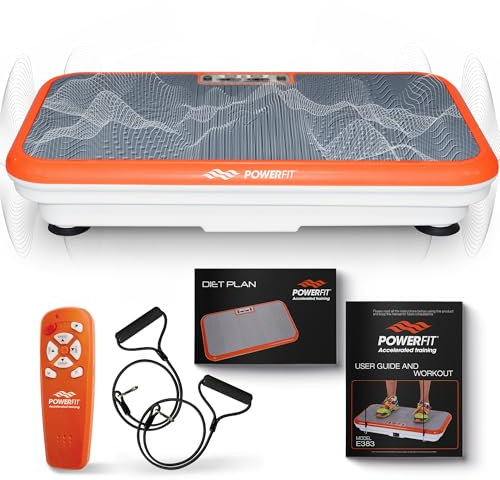 Power Fit Máquina de Ejercicio de Placa vibratoria Powerfit Elite, Placa de alimentación, Placa vibratoria Corporal para Drenaje linfático, pérdida de Peso por coctelera Corporal, Mando a Distancia