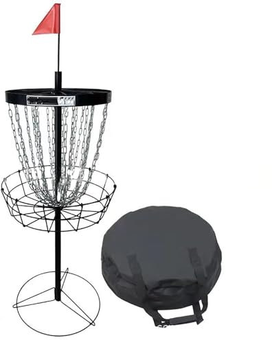 ZYJIX Tragbares Disc-golfkorb-zielset Mit 24 Ketten – Inklusive 6 Scheiben, Tragetasche Und Gestell – Robustes, Professionelles Frisbee-golfkorb-Set