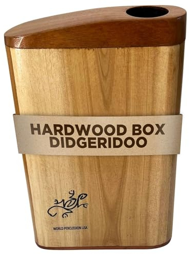 Hardwood Box Didgeridoo – Compact Travel Didge Musical Percussion Instrument, Authentic Sound, Portable & Durable, Natural Finish, Key of C (Ohm) by World Percussion USA