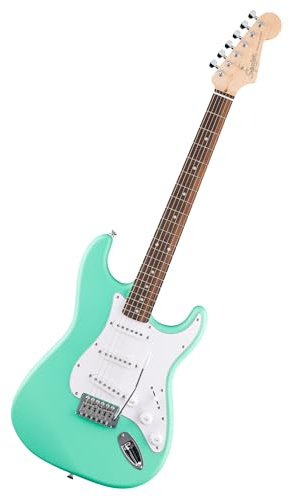 Squier by Fender Debut Stratocaster Electric Guitar, Perfect for Beginners with Free Virtual Lessons, Easy-to-play Neck and Body, Sea Foam Green
