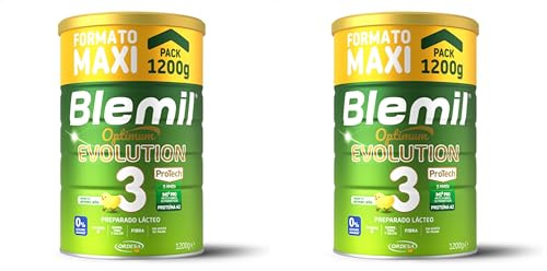 Blemil 3 Optimum Evolution | 1200g | Preparado Lácteo en Polvo para Niños de 1 a 3 años - 0% Azúcares Añadidos, sin Aceite de Palma - Formato Ahorro (Paquete de 2)