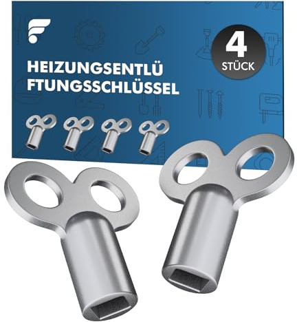 Chiave di sfiato per termosifoni, set da 4 pezzi – Chiave di sfiato universale, adatta a tutti i radiatori