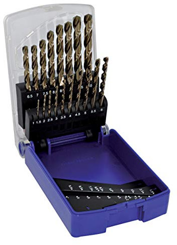 TIVOLY - Coffret Forets Gradués Métaux Haute Performance - Spécial Perçage Inox et Aciers Résistants - 19 Forets HSS Cobalt Ø1 à 10mm