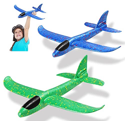 Segelflugzeug, 36CM Outdoor Sport Wurf Spielzeug, Flugspielzeug für Kinder, Schaum Flugzeug，Geburtstagsgeschenk Spielzeug für Kinder im Alter von 3-12Jahren Outdoor Sportspielzeug Partygeschenke