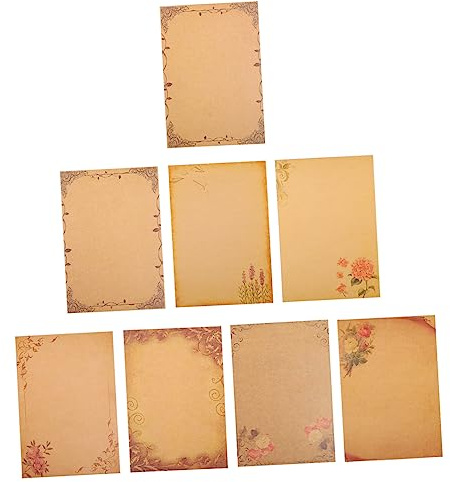 AOKWAWALIY 64 stycken A5 vintage brevpapper brevpapper äldre skrivpapper tomt samlaralbum tryckbart brevpapper retrobrevpapper kraftpapper kärleksbrev