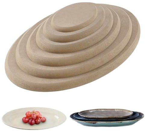 PH PandaHall 6 Size Pottery Molds for Handbuilding Oval MDF Wood Boards Slump Molds Ceramic Mold Pottery Forms Drape Mold for Clay Plate Forming Ceramics Pottery Studio