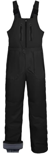 GEMYSE Herren Skihose Warm und Wasserdicht mit Verstellbaren Hosenträgern Winter-Snowboard-Latzhose(Schwarz,M)