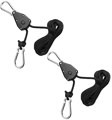 BESTonZON Lot De 2 Suspensions Pour Lampes De Culture, Cordes Robustes En Alliage De Zinc Et Nylon, Réglables Pour Culture D’intérieur, Capacité De Charge Élevée Et Maintien Sécurisé