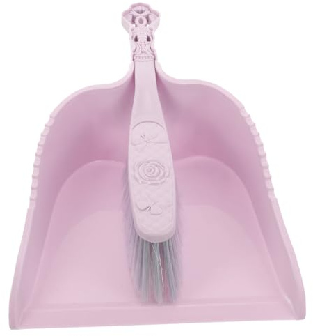 FONDOTIN Mini Broom and Dustpan Set Purple Plastic for Desktop Cleaning Home and Dorm Supplies