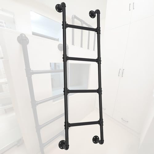 ZENSTYW Väggmonterad till marken, 4-stegs trappa, inomhus våningssäng, brandstege, trappa, sovrum, bibliotek (125 cm/49,2 tum)