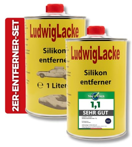 LudwigLacke® [Silikonentferner 2X 1L Made IN Germany [Schnelle Trocknung] – Entfetter zur Lackvorbereitung für Autolack Metall Kunststoff [Rückstandsfreie Reinigung] – Profi Silikonentferner