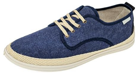 JOMIX Scarpe Uomo Estive in Tessuto con Lacci Espadrillas Basse da Uomo Traspiranti Sneakers Casual Leggere con Suola Gomma per Estate Tempo Libero Vacanze Navy 40