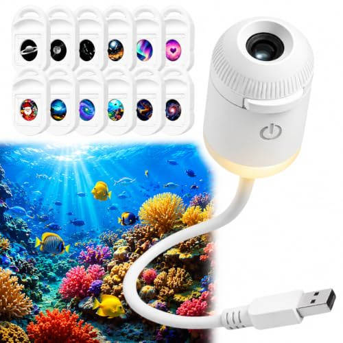 LMIX Galaxy projektor nattlampa, 2-i-1 holografisk stjärna 5d projektor plug and play hd stjärna smart dynamisk takprojektorlampa 360° utrymme stjärnhimmel USB-projektion (med 12 filmer)