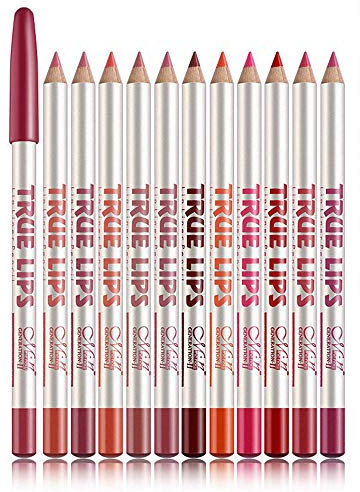12 Farben Lip Liner Set Wasserfester Lippenstift Lip Liner Pencil Langlebiger Lipliner Pencil Set