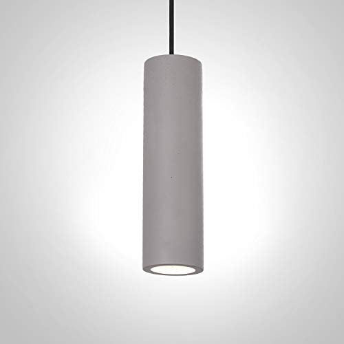 Paco Home Lampada a sospensione a, GU10, per soggiorno, sala da pranzo, cucina, regolabile in altezza, Colore: Béton gris, Lampadina: Senza illuminante