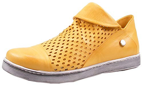 Andrea Conti 0349616 Damen Halbschuhe Slipper Leder, Größe:40 EU, Farbe:Gelb