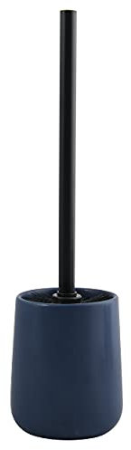 MSV Maonie-Scopino per WC, in Ceramica Opaca, Blu Scuro, Bleu Foncé Mat, 9x39cm