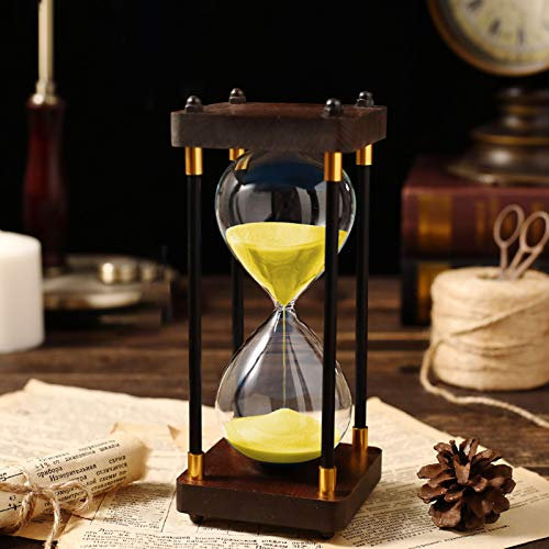 Timglas sandtimer stort mode färgglatt sandglas sandglas timglas timer vintage 15/30/45/60 minuter glas sandglas för gåva kontor skrivbordsdekoration (60 minuter)