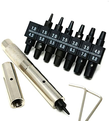 Japan Made Belt Hole Puncher for Leather 14 Sizes of Interchangeable Punch Blade, POLARIS Brand Genuine Japanese Tool