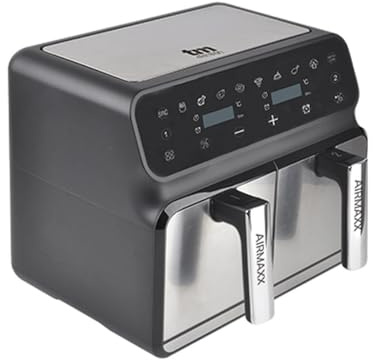 TM Electron TMPFR200 AIRMAXX freidora sin aceite con doble compartimento, capacidad de 8L en total (4L+4L), funciones SYNC y MATCHCOOK, revestimiento antiadherente, 8 programas, pantalla táctil, 1700W