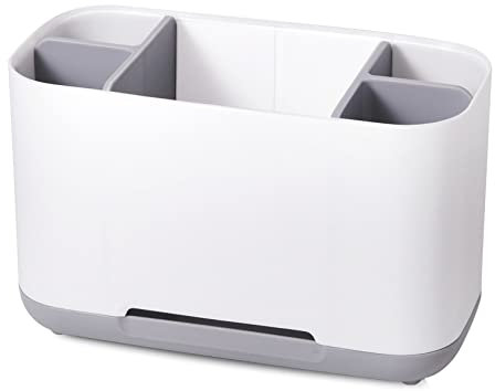 Toothbrush Holder & Organizer, Electric Toothbrush Stand with Tumbler, Non-Slip Base, Drainage Hole, for Bathroom Sink Worktop