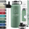 Trinkflasche Edelstahl ACTIVE FLASK + Strohhalm (3 Deckel) BPA-frei, Auslaufsicher, Kohlensäure geeignet - Wasserflasche Fahrrad Thermosflasche Isoliert Isolierflasche Sport Wasser Flasche Kinder Tee