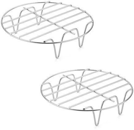 Penlimly 2X Rejilla para Freidora de Aire 7 Pulgadas, Soporte de Acero Inoxidable Parrilla para Freidora de Aire, Accesorios para Freidoras de Aire, Multiusos Rejilla para Cocinar al Vapor, Enfriar