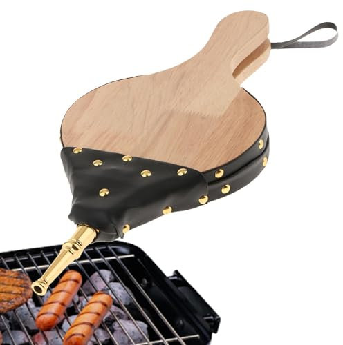 Fuelles - Herramientas de barbacoa para chimenea | Soplador de fuego de madera tradicional | Encendedor de parrilla para chimenea para accesorios de chimenea del hogar | Soplador de fuego de madera