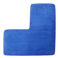 Genérico Alfombra de baño en Forma de L, Alfombra de baño, 80x80 cm de Suave Absorbente de Agua, Alfombrilla de Ducha de Esquina, Alfombra Lavable para Ducha Cuadrada (Azul)