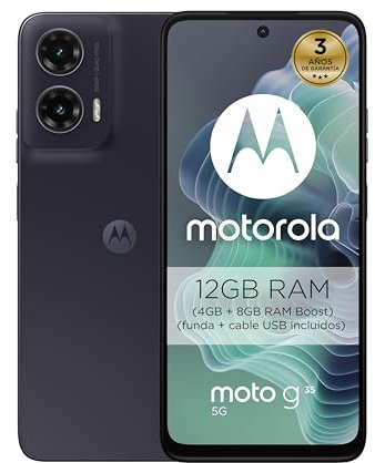 Motorola Moto g35 5G, 12GB (4GB+8GB RAM Boost)/128GB Gris, Pantalla FHD+ 6.72, cámara Dual de 50MP y Ultra Gran Angular, Selfie 16MB, batería 5000 mAh, Carga rápida de 18W