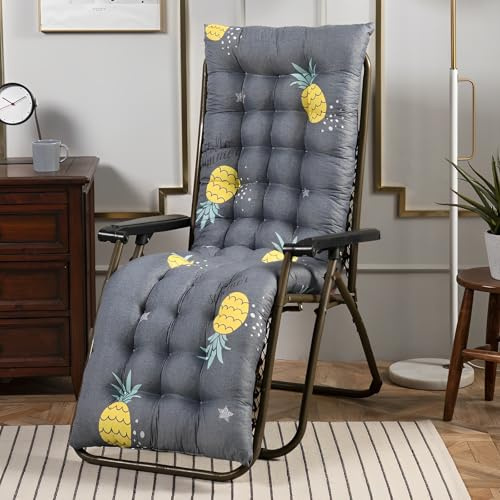 Surwin Cojín Tumbona Jardin Exterior, Moda Cojines para Sillas de Jardin, Colchóneta para Tumbonas Sillas y Hamacas, Mecedora Exterior, para Terraza, Balcón y Playa (Piña,48x170cm)