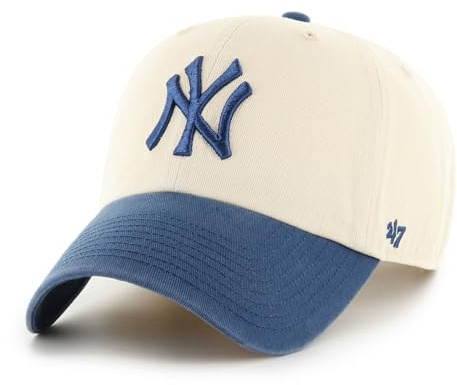 '47 New York Yankees MLB Clean Up Two Tone Hellbeige Blau Verstellbare Cap One-Size