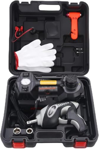 ROGTZ Gato hidráulico eléctrico 5 en 1 – Juego de gato hidráulico para coche, camión y remolque con compresor de aire y llave de impacto, ideal para cambio de neumáticos y trabajos de reparación