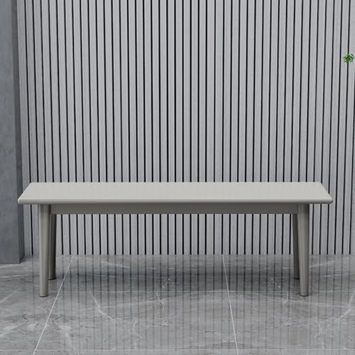 Banco de comedor de madera con esquinas redondeadas, banco gris que ahorra espacio para cocina, entrada o dormitorio, ideal para mesa de comedor y extremo de cama (80 cm)