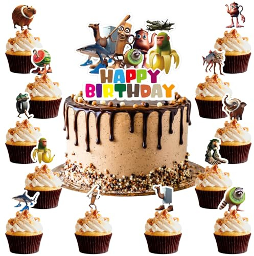Decoration Gateau Italiian Braiinrot Decoration Anniversaire Italiian Braiinrot Cake Topper 13Pcs Décoration Gâteau Anniversaire Topper Cupcake Toppers pour Fête Décoration