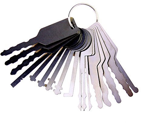 Juego de 16 piezas de llave maestra para coche de TMP, juego de ganzúas y herramientas de reparación