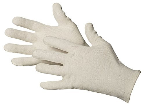 JAH Baumwoll-Trikot-Handschuh natur, detektierbar – lebensmittelgeeignet & beidseitig tragbar – für Lebensmittelhandling, Qualitätskontrolle & Verpackung