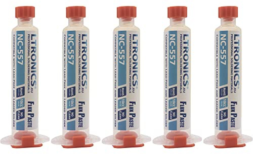 LTronics NC-557 Solder Flux Paste for SMD BGA PGA Soldering, 10cc - Pack of 5