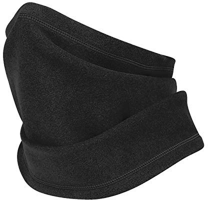 JEEZAO Cache-Cou Nez Polaire Hiver,Multifonctionnelle Tubulaire Écharpe Bonnet Tour de Cou Femme Homme (Noir)