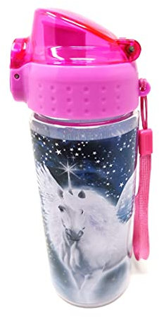 Theonoi Auslaufsichere Kinder Wasserflasche Trinkflasche Flasche bruchsicher leicht aus Tritan BPA-frei 500 ml für Schule Kindergarten Sport (Unicorn Einhorn)