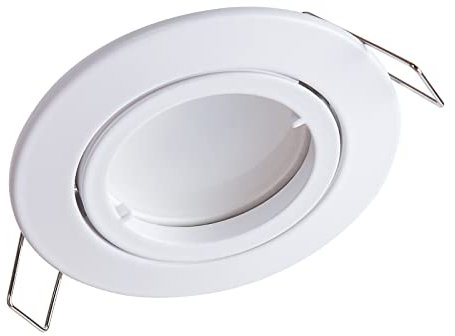 YanFeiYit 1 faretto da incasso a LED ultra piatto, modulo in ceramica intercambiabile da 5 W, 230 V, dimmerabile, faretto da incasso orientabile, bianco opaco rotondo (bianco neutro 4000 K)