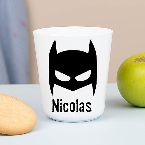 Wanapix | Gobelet en Plastique pour Enfants | Gobelet Personnalisé avec Nom |Verre Plastique Incassable Personnalisé |Collège/Pépinière/Maternelle| Sans BPA | Mug Enfant | 235ml | Super Hero