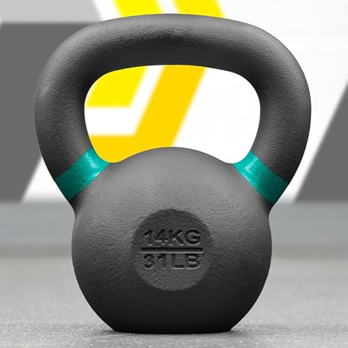 METIS Pro Cast Iron Kettlebells | Improve Your Strength Training with Premium-Quality Weights – Choose from Various Sizes [4-48kg] and 2 Set Options (14kg)