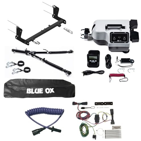 TrendsAuto Blue Ox Alpha Tow Bar & Baseplate Combo with EZ Light Wiring Harness Kit & Patriot Brake System fits 2018 2024 Jeep Wrangler JL Decal | BX1139 BX7390 BX88206 BX88440 BX88368 BRK2022