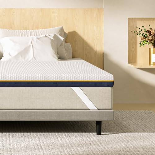 DEWINNER Topper per Materasso 140x190x7,5 cm, Memory Foam al Gel Rinfrescante, Supporto Ergonomicamente, Coprimaterasso Antiscivolo Traspirante Lavabile, Certificato Oeko-Tex
