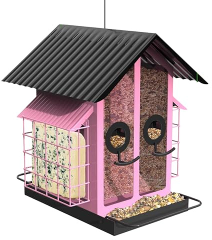 Cardenal para pájaros | de Metal acrílico para pájaros Silvestres con Doble Techo, Impermeable, Resistente, Suministros para observación de Aves para jardín, Patio, terraza, Patio