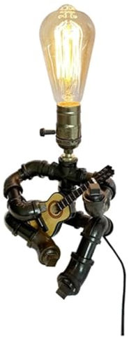 BCATTAW Lampada da Comodino Robot retrò Lampada da Tavolo da Tavolo Industriale Lampada in Metallo Lampada da scrivania a Vapore retrò Lampada a Tubo d'Acqua Industriale