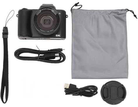 5K Digitalkamera Autofokus 5X Optical Zoom 6 Achse Stabilisierung 3.2 Zoll IPS Display 64MP Vlogging Camera Dual -Kameras