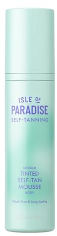Isle of Paradise Tinted Self Tanning Mousse- Streak-Free Self Tanner, Natural-Looking & Lasts Up to 7 Days, Vegan & Cruelty Free Sunless Tanning Foam Mousse, 6.76 fl oz.